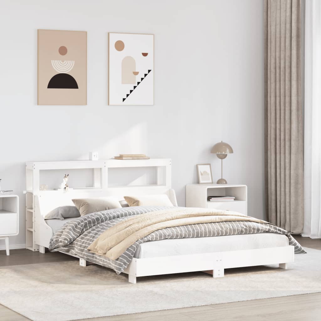 Bedframe zonder matras massief grenenhout wit 120x190 cm is nu te koop bij PeponiXL, paradijselijk wonen!