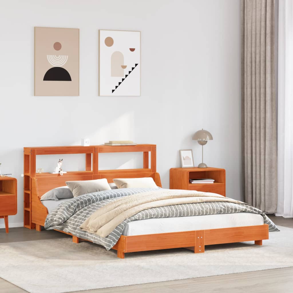 Bedframe zonder matras massief grenenhout wasbruin 120x190 cm is nu te koop bij PeponiXL, paradijselijk wonen!