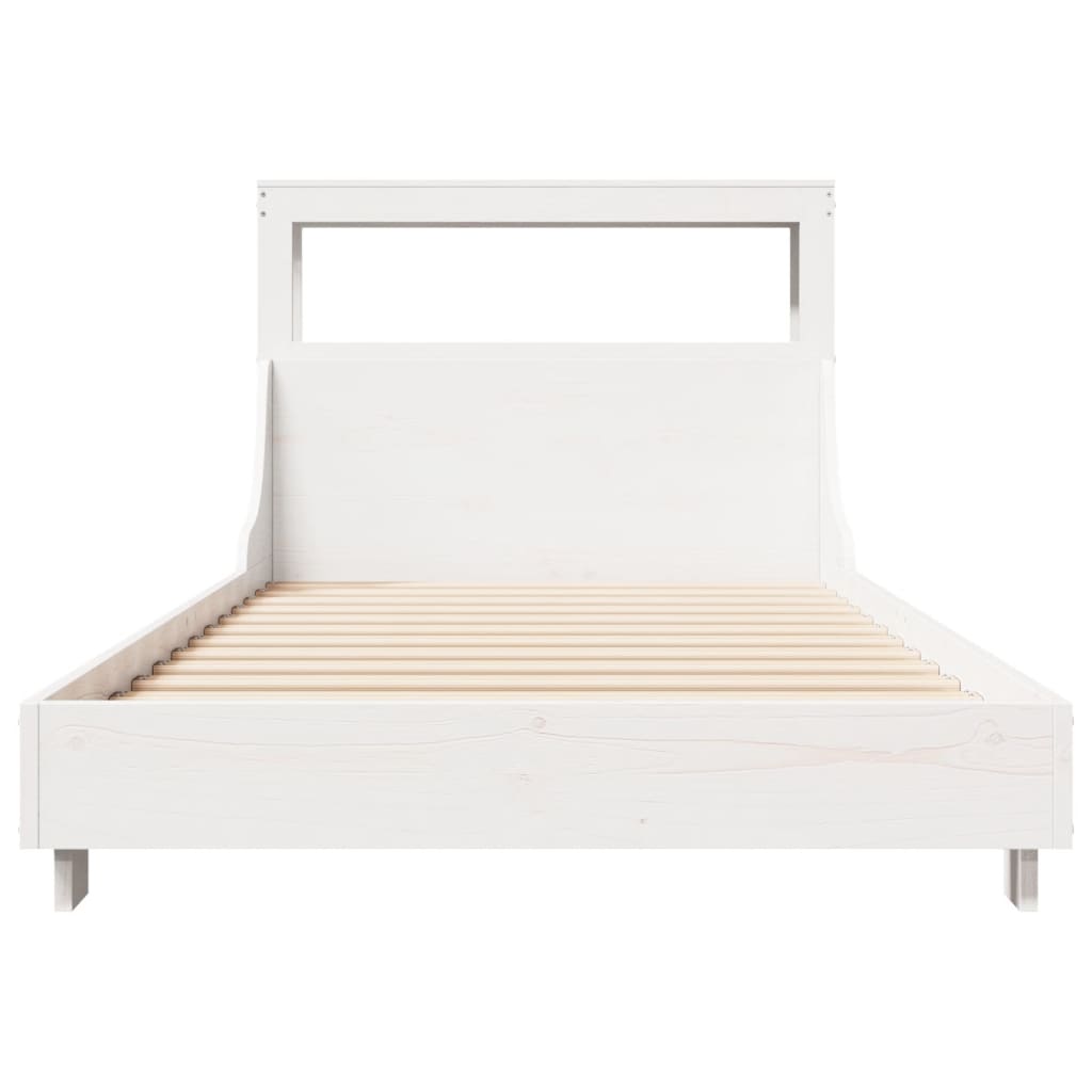 Bedframe zonder matras massief grenenhout wit 75x190 cm is nu te koop bij PeponiXL, paradijselijk wonen!