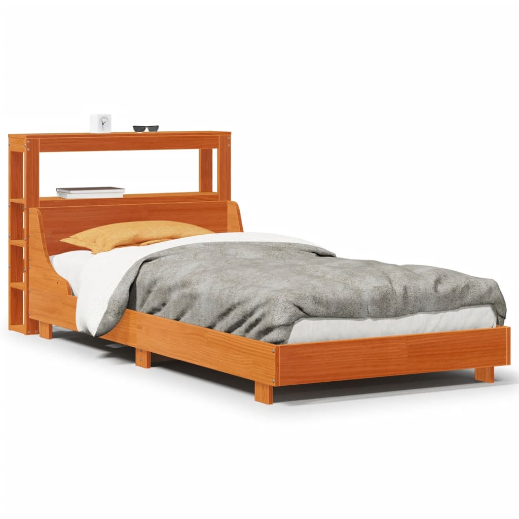Bedframe zonder matras massief grenenhout wasbruin 75x190 cm is nu te koop bij PeponiXL, paradijselijk wonen!