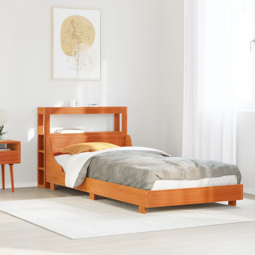 Bedframe zonder matras massief grenenhout wasbruin 75x190 cm is nu te koop bij PeponiXL, paradijselijk wonen!