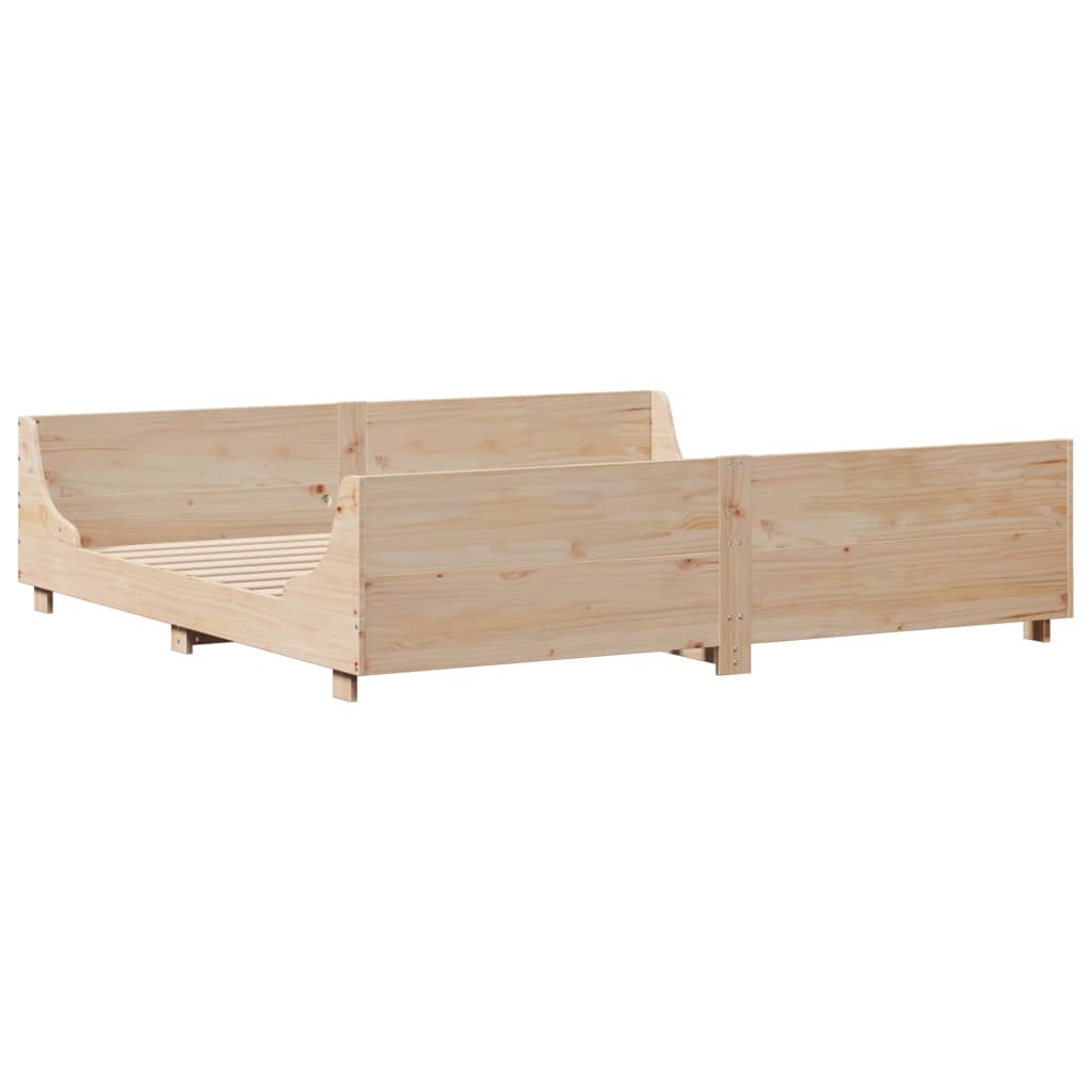 Bedframe zonder matras massief grenenhout 200x200 cm is nu te koop bij PeponiXL, paradijselijk wonen!