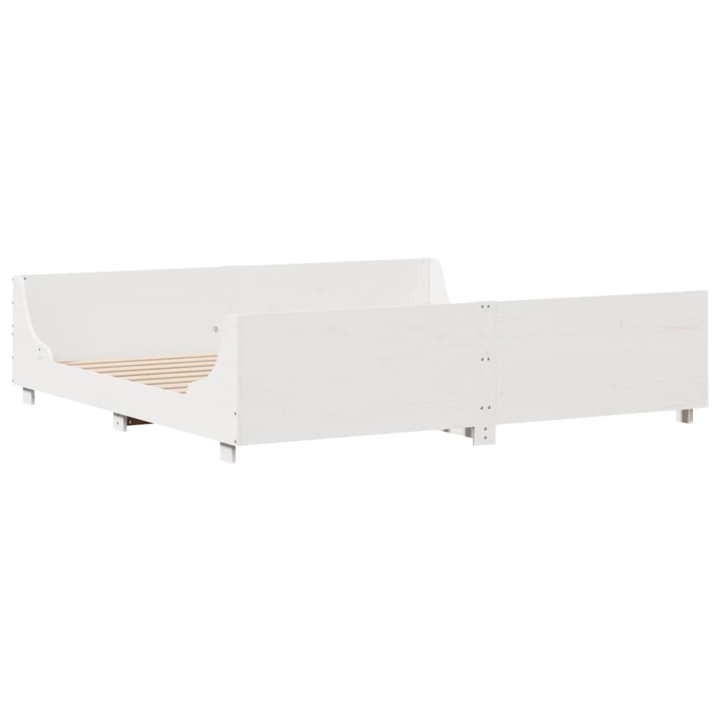 Bedframe zonder matras massief grenenhout wit 200x200 cm is nu te koop bij PeponiXL, paradijselijk wonen!