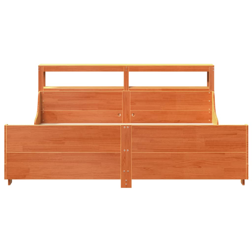 Bedframe zonder matras massief grenenhout wasbruin 200x200 cm is nu te koop bij PeponiXL, paradijselijk wonen!