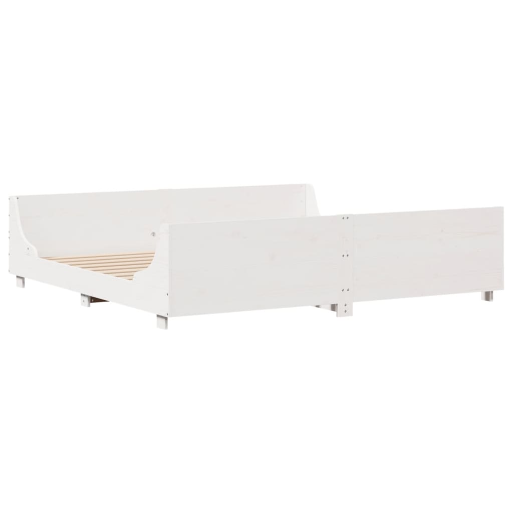 Bedframe zonder matras massief grenenhout wit 180x200 cm is nu te koop bij PeponiXL, paradijselijk wonen!