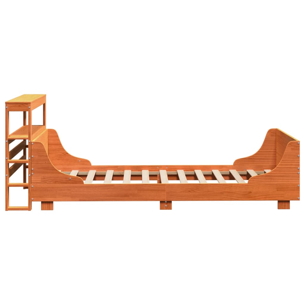 Bedframe zonder matras massief grenenhout wasbruin 100x200 cm is nu te koop bij PeponiXL, paradijselijk wonen!