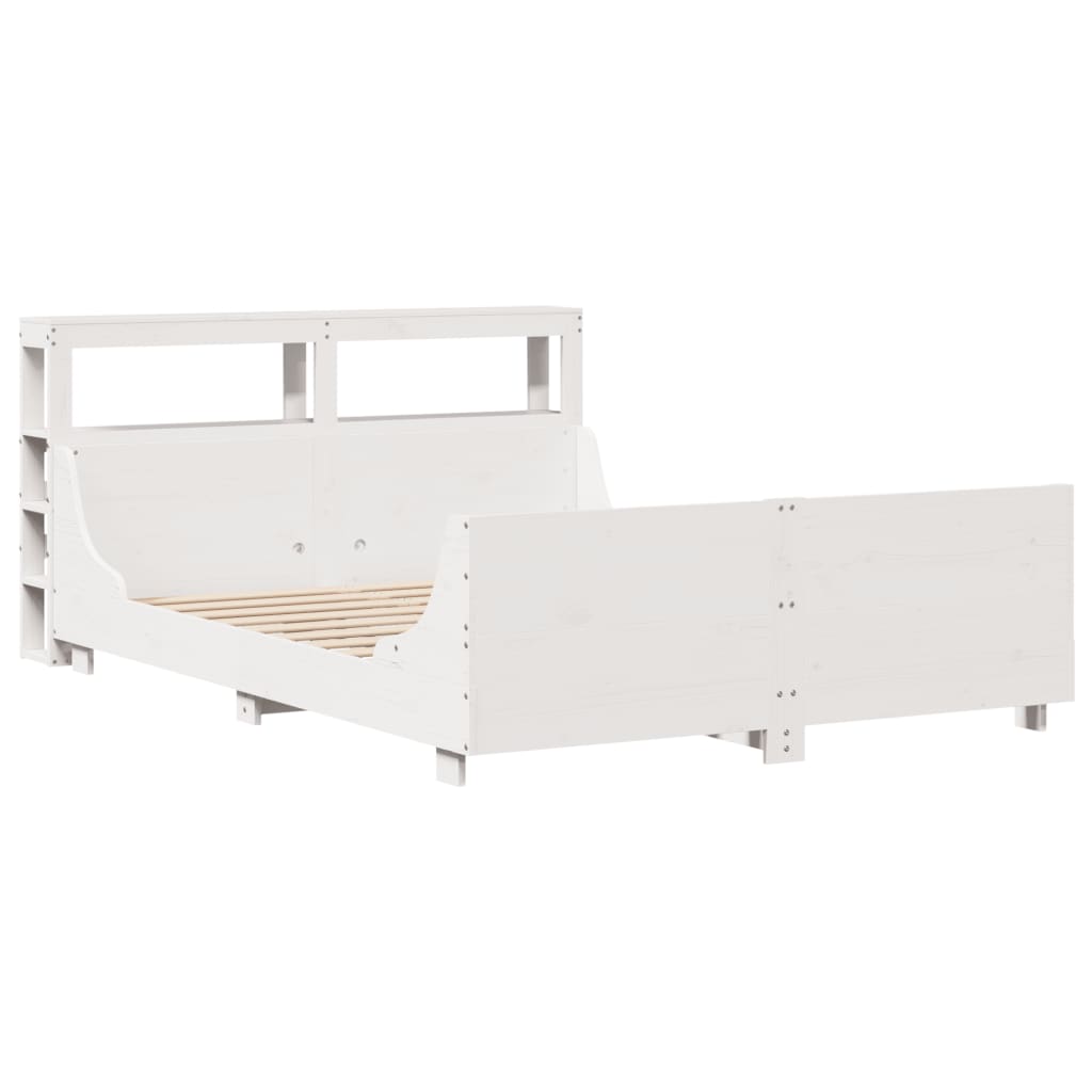 Bedframe zonder matras massief grenenhout wit 140x190 cm is nu te koop bij PeponiXL, paradijselijk wonen!
