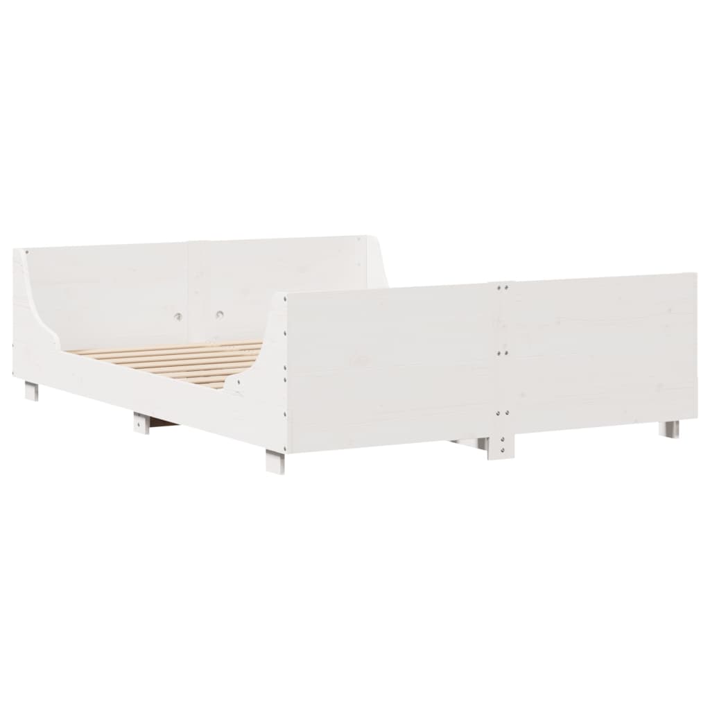 Bedframe zonder matras massief grenenhout wit 140x190 cm is nu te koop bij PeponiXL, paradijselijk wonen!