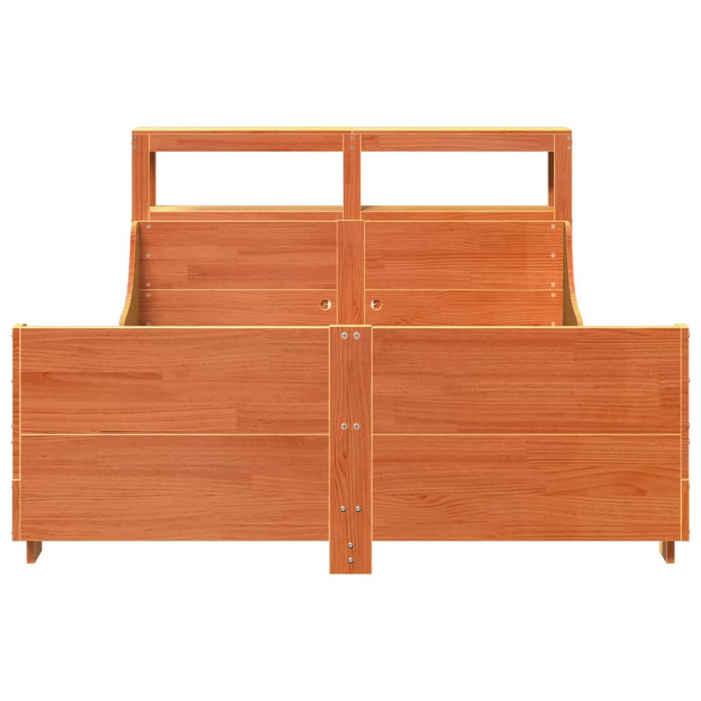 Bedframe zonder matras massief grenenhout wasbruin 135x190 cm is nu te koop bij PeponiXL, paradijselijk wonen!