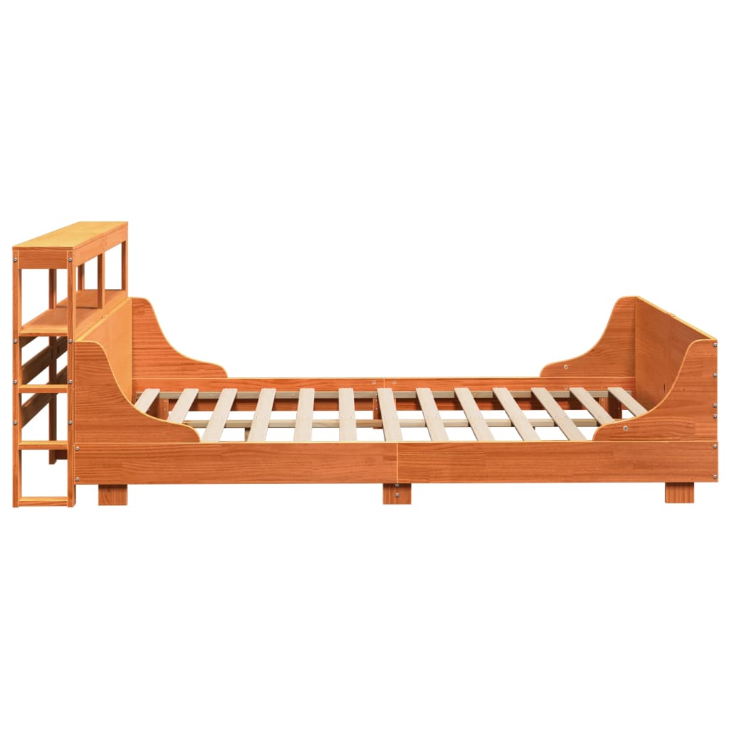Bedframe zonder matras massief grenenhout wasbruin 135x190 cm is nu te koop bij PeponiXL, paradijselijk wonen!