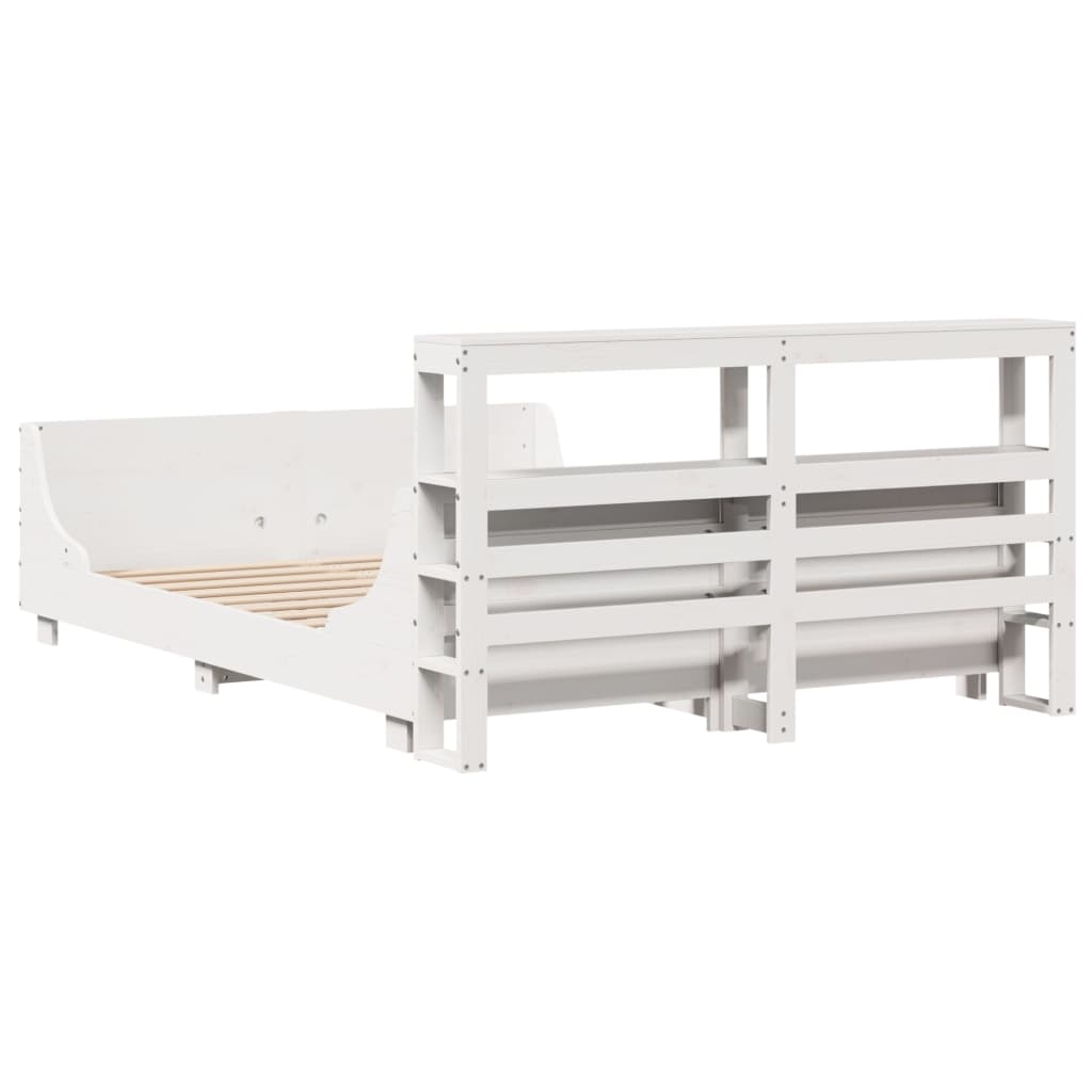 Bedframe zonder matras massief grenenhout wit 120x190 cm is nu te koop bij PeponiXL, paradijselijk wonen!