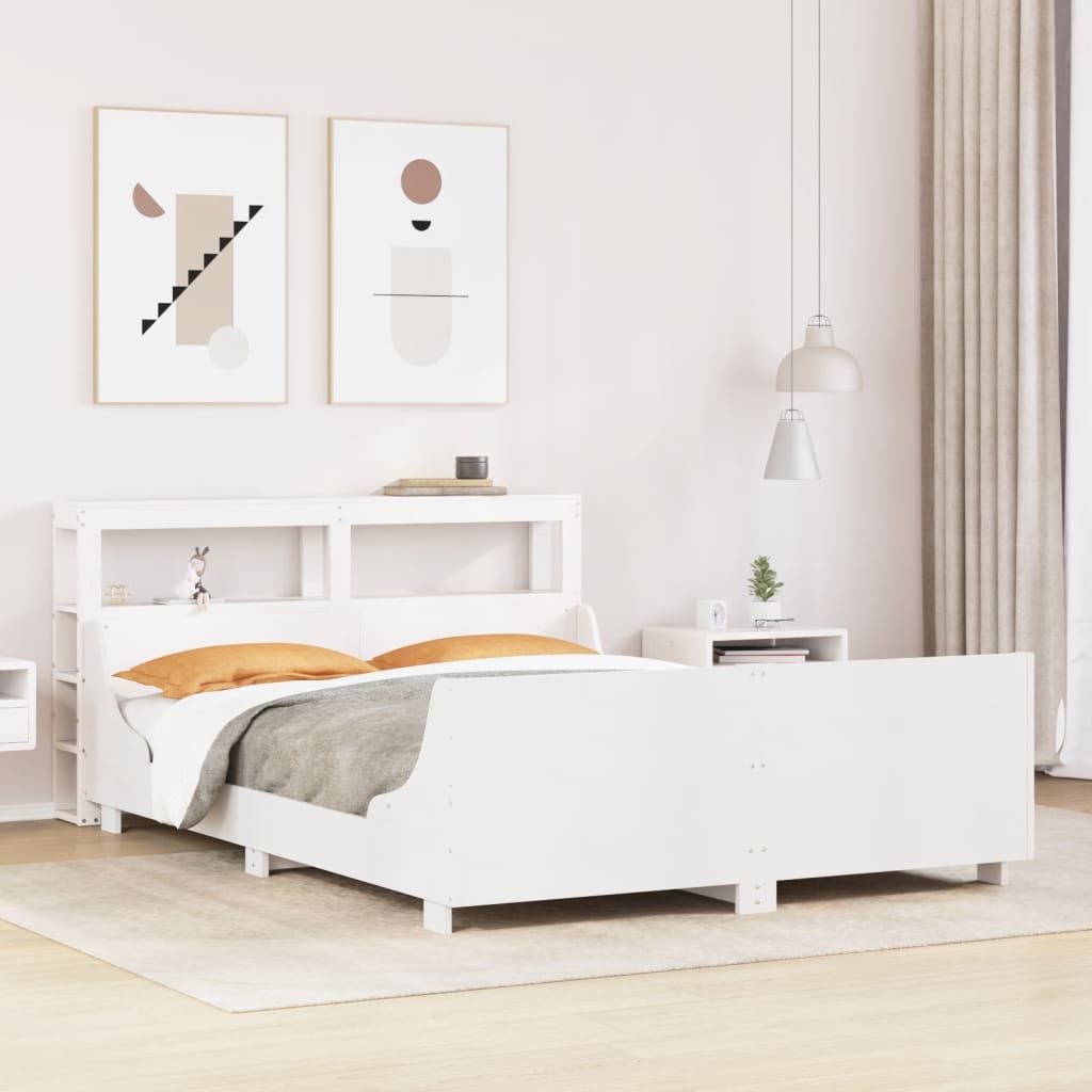 Bedframe zonder matras massief grenenhout wit 120x190 cm is nu te koop bij PeponiXL, paradijselijk wonen!