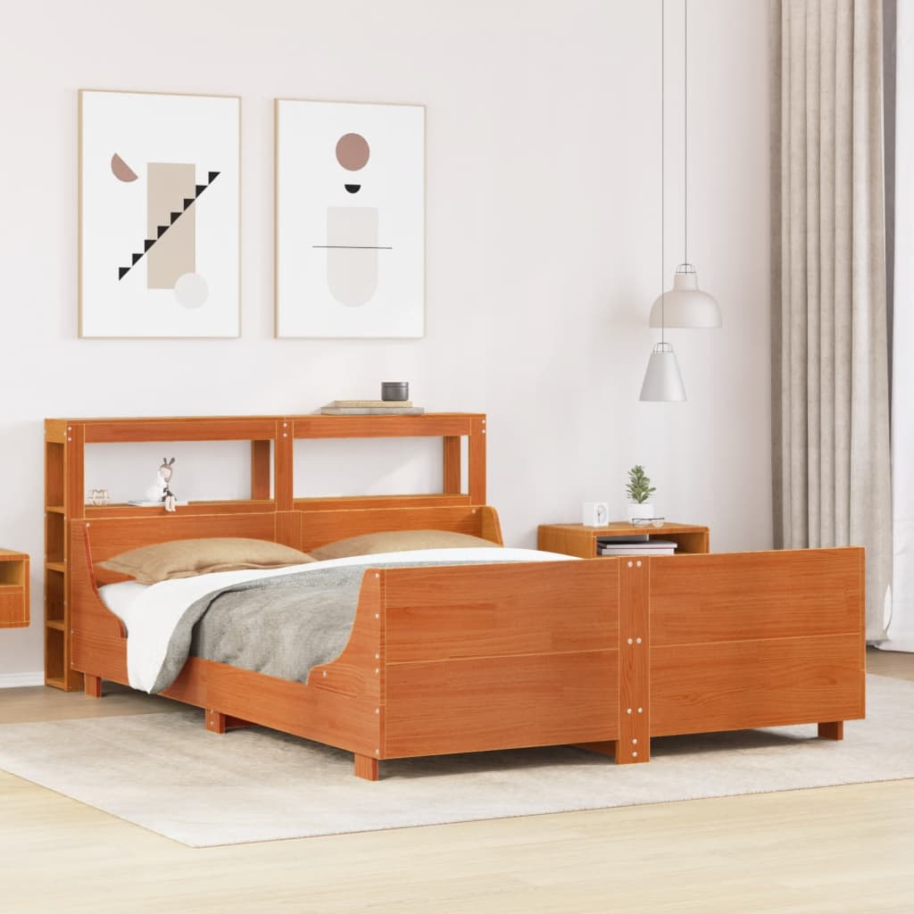 Bedframe zonder matras massief grenenhout wasbruin 120x190 cm is nu te koop bij PeponiXL, paradijselijk wonen!