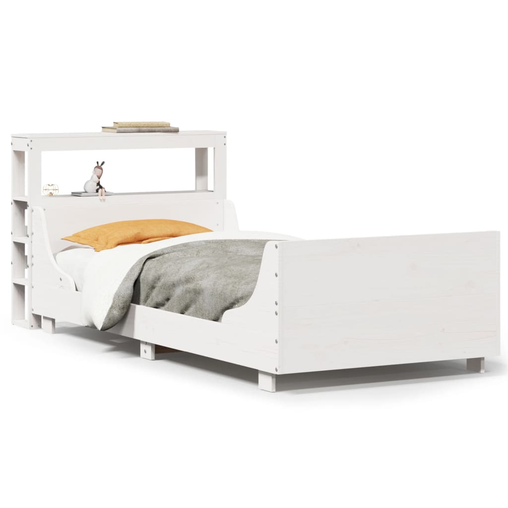 Bedframe zonder matras massief grenenhout wit 75x190 cm is nu te koop bij PeponiXL, paradijselijk wonen!