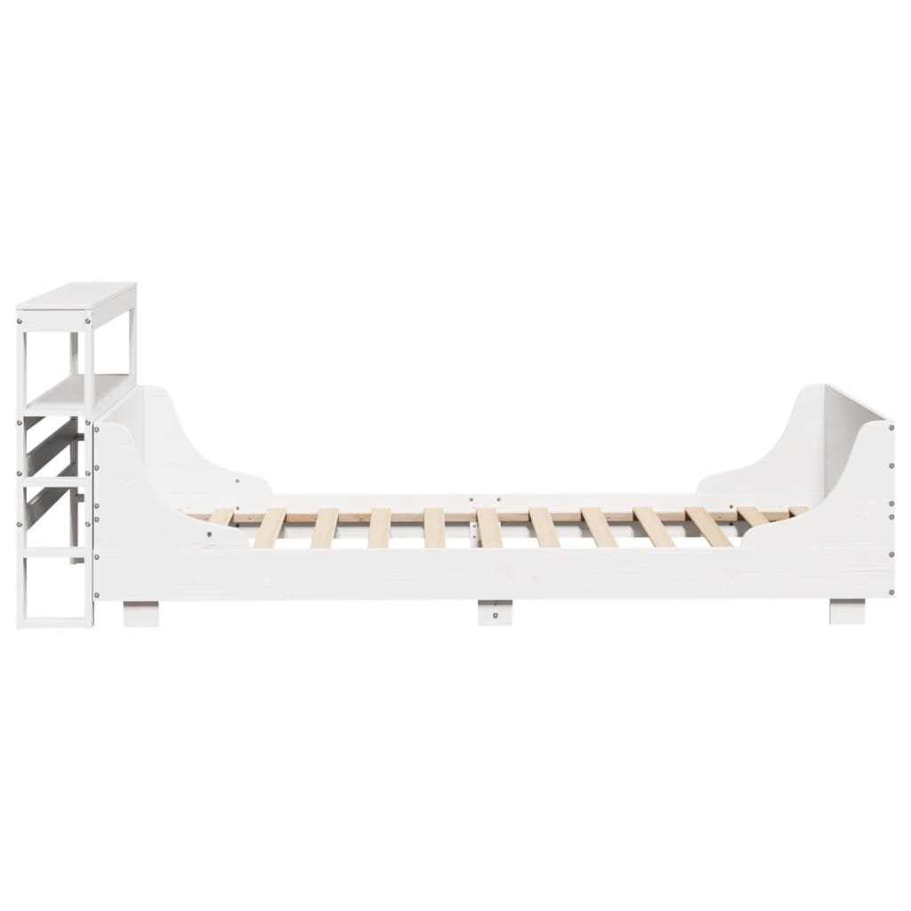 Bedframe zonder matras massief grenenhout wit 75x190 cm is nu te koop bij PeponiXL, paradijselijk wonen!