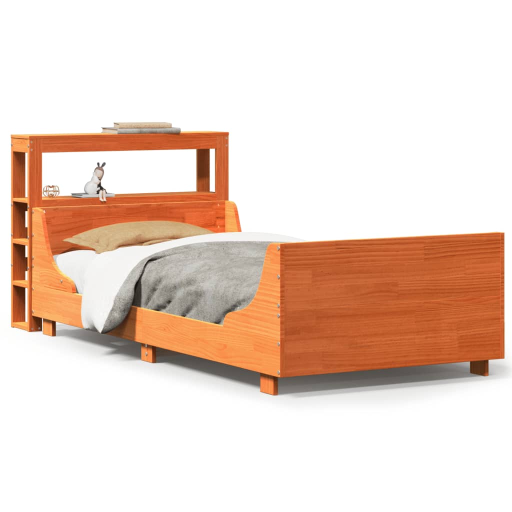 Bedframe zonder matras massief grenenhout wasbruin 75x190 cm is nu te koop bij PeponiXL, paradijselijk wonen!