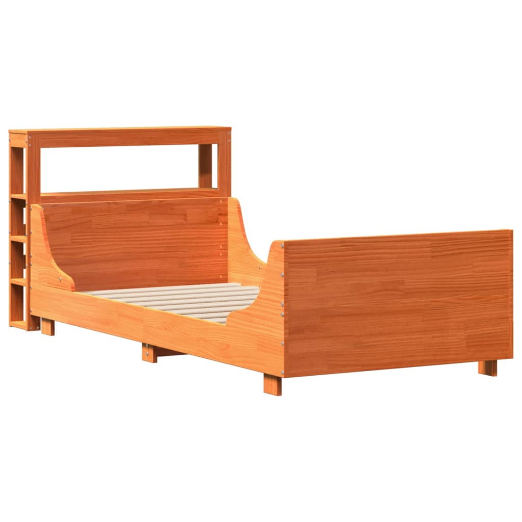 Bedframe zonder matras massief grenenhout wasbruin 75x190 cm is nu te koop bij PeponiXL, paradijselijk wonen!