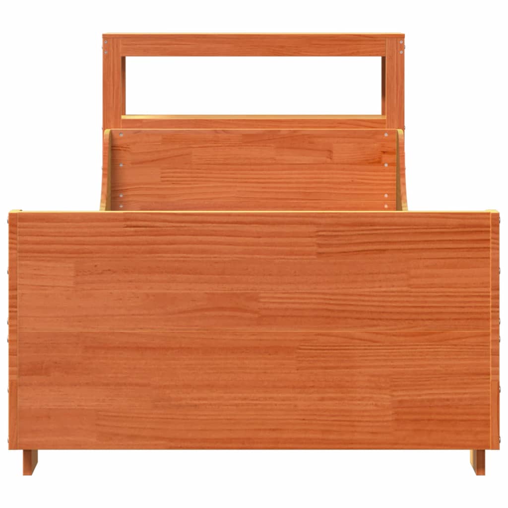 Bedframe zonder matras massief grenenhout wasbruin 75x190 cm is nu te koop bij PeponiXL, paradijselijk wonen!