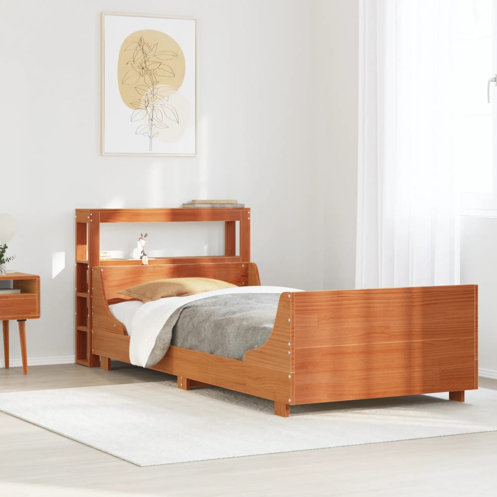 Bedframe zonder matras massief grenenhout wasbruin 75x190 cm is nu te koop bij PeponiXL, paradijselijk wonen!