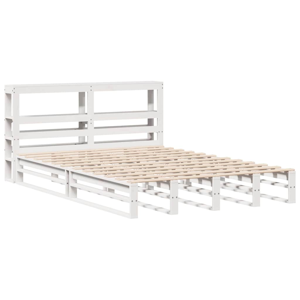 Bedframe zonder matras massief grenenhout wit 120x200 cm is nu te koop bij PeponiXL, paradijselijk wonen!