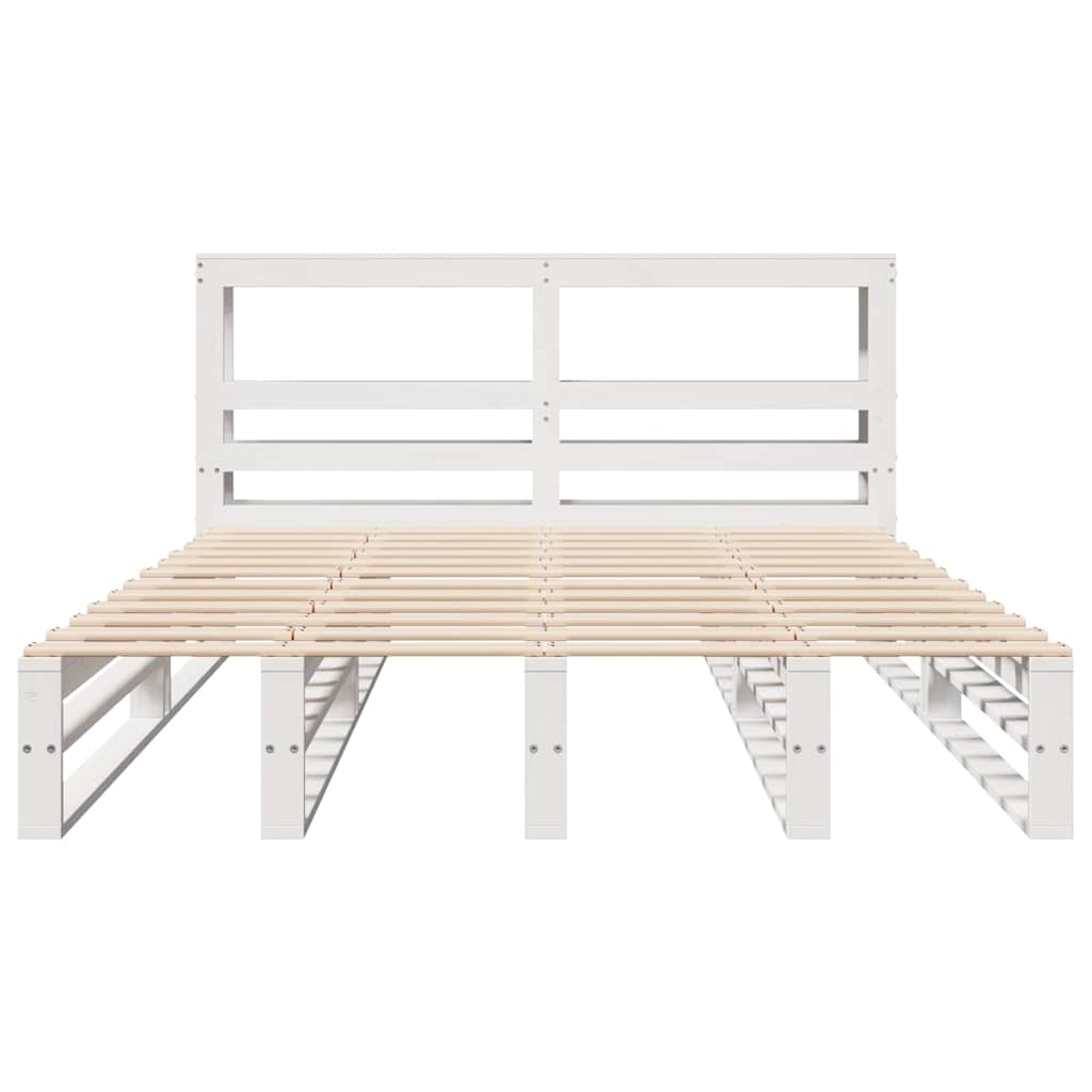 Bedframe zonder matras massief grenenhout wit 120x200 cm is nu te koop bij PeponiXL, paradijselijk wonen!