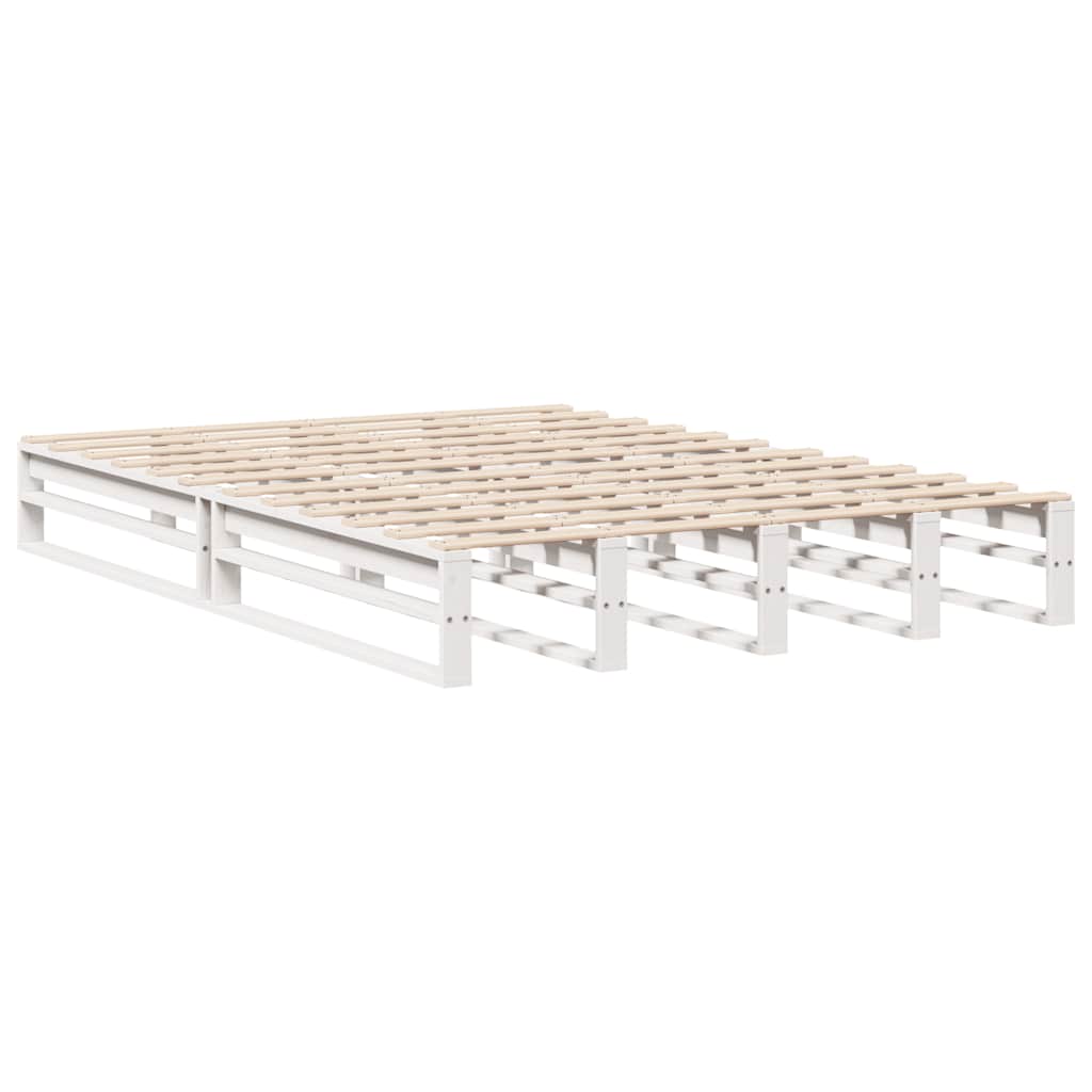 Bedframe zonder matras massief grenenhout wit 120x200 cm is nu te koop bij PeponiXL, paradijselijk wonen!