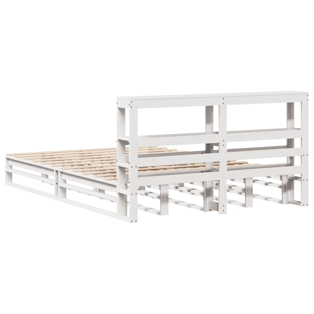 Bedframe zonder matras massief grenenhout wit 120x200 cm is nu te koop bij PeponiXL, paradijselijk wonen!