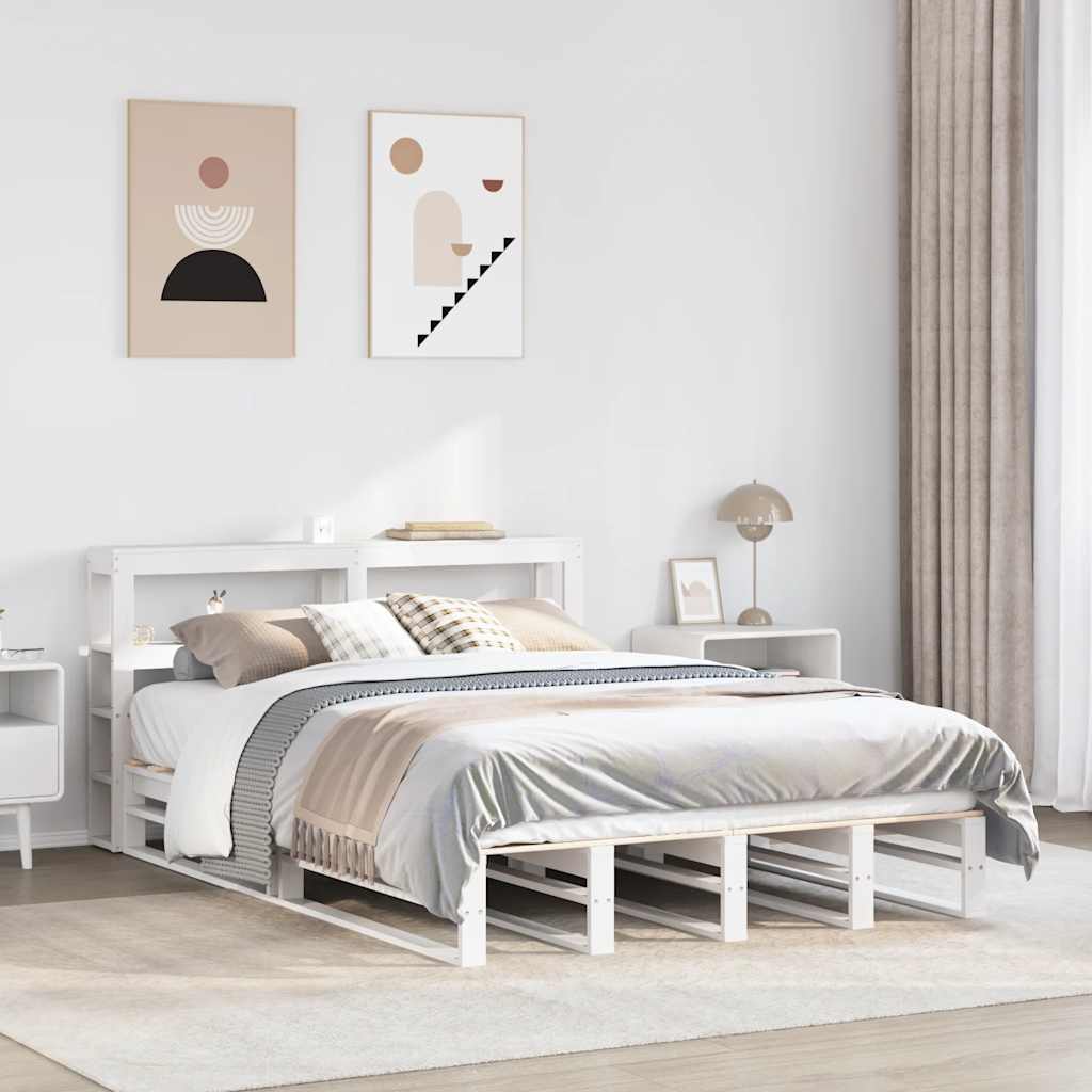 Bedframe zonder matras massief grenenhout wit 120x200 cm is nu te koop bij PeponiXL, paradijselijk wonen!