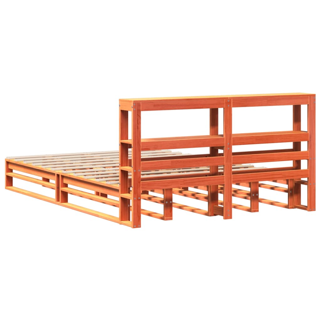 Bedframe zonder matras massief grenenhout wasbruin 120x200 cm is nu te koop bij PeponiXL, paradijselijk wonen!