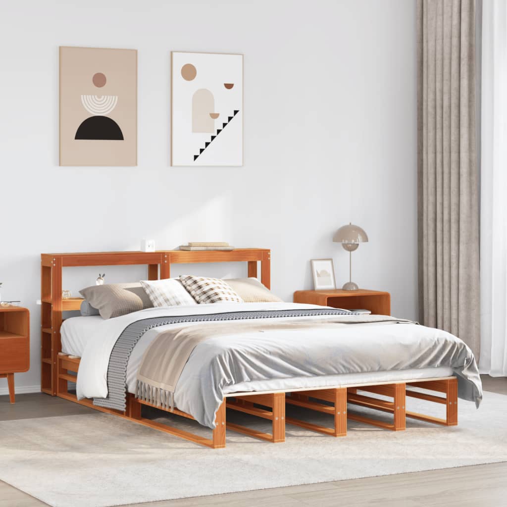 Bedframe zonder matras massief grenenhout wasbruin 120x200 cm is nu te koop bij PeponiXL, paradijselijk wonen!