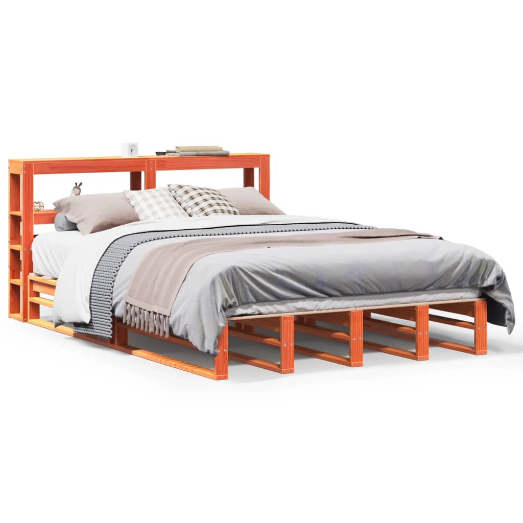 Bedframe zonder matras massief grenenhout wasbruin 140x200 cm is nu te koop bij PeponiXL, paradijselijk wonen!
