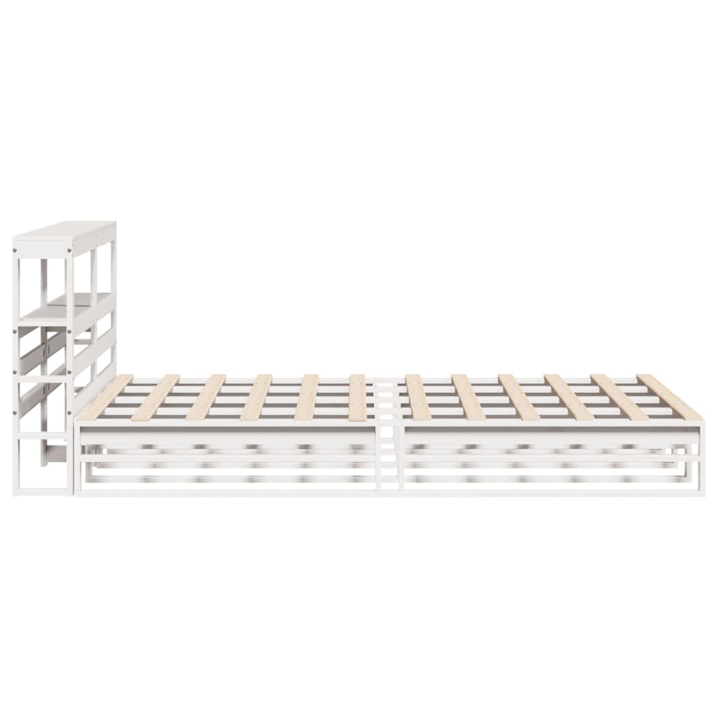 Bedframe zonder matras massief grenenhout wit 150x200 cm is nu te koop bij PeponiXL, paradijselijk wonen!