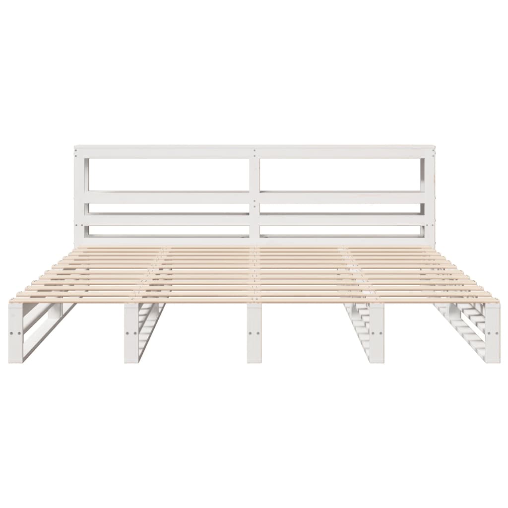 Bedframe zonder matras massief grenenhout wit 180x200 cm is nu te koop bij PeponiXL, paradijselijk wonen!