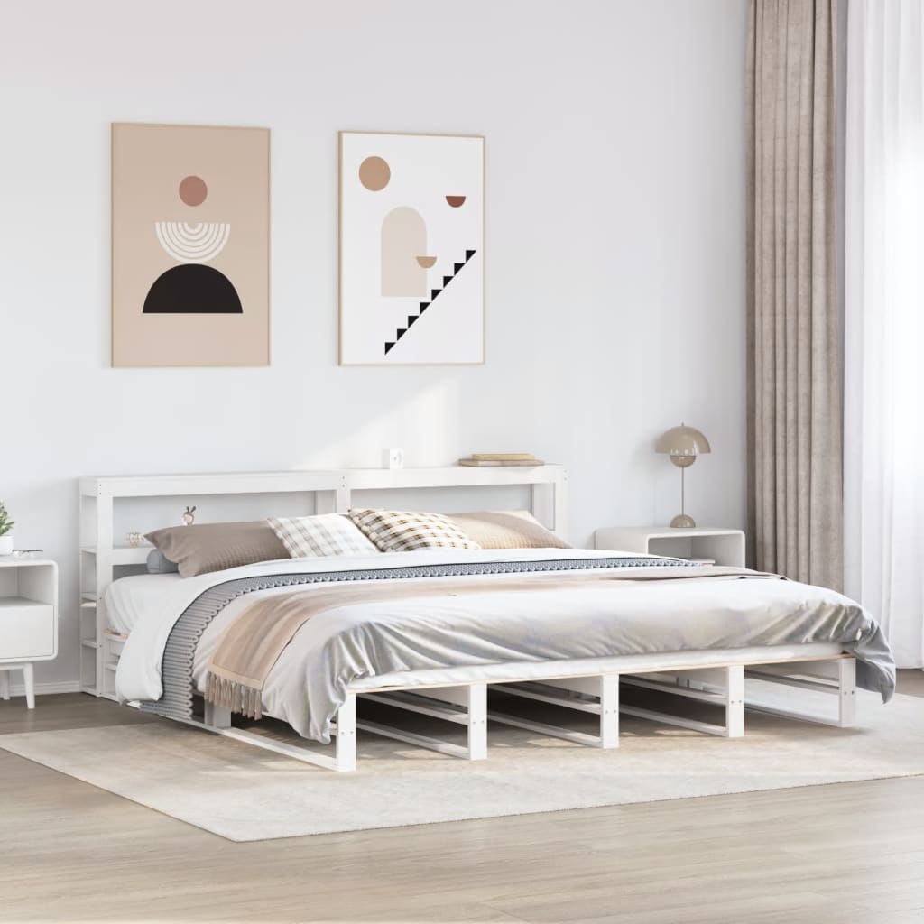 Bedframe zonder matras massief grenenhout wit 180x200 cm is nu te koop bij PeponiXL, paradijselijk wonen!