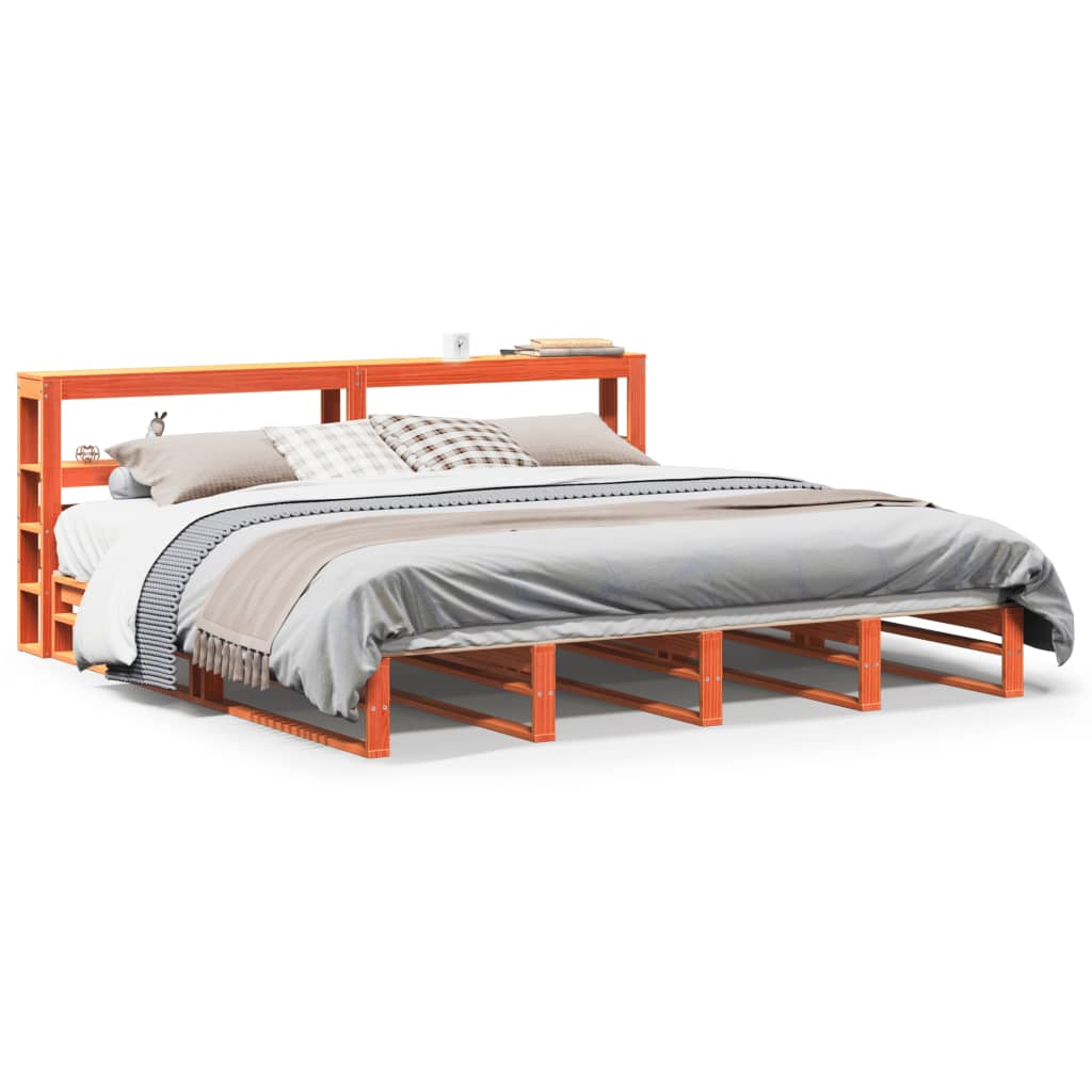 Bedframe zonder matras massief grenenhout wasbruin 180x200 cm is nu te koop bij PeponiXL, paradijselijk wonen!