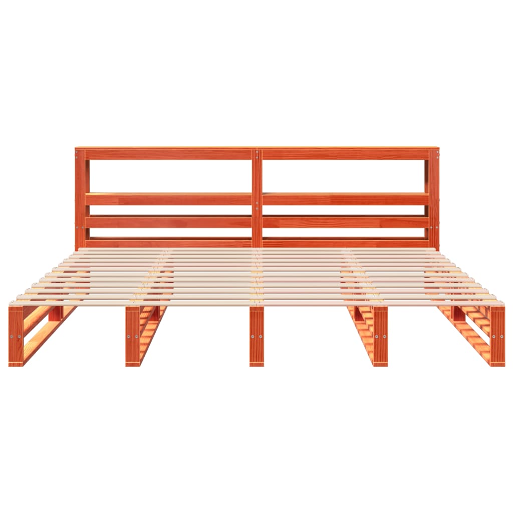 Bedframe zonder matras massief grenenhout wasbruin 180x200 cm is nu te koop bij PeponiXL, paradijselijk wonen!