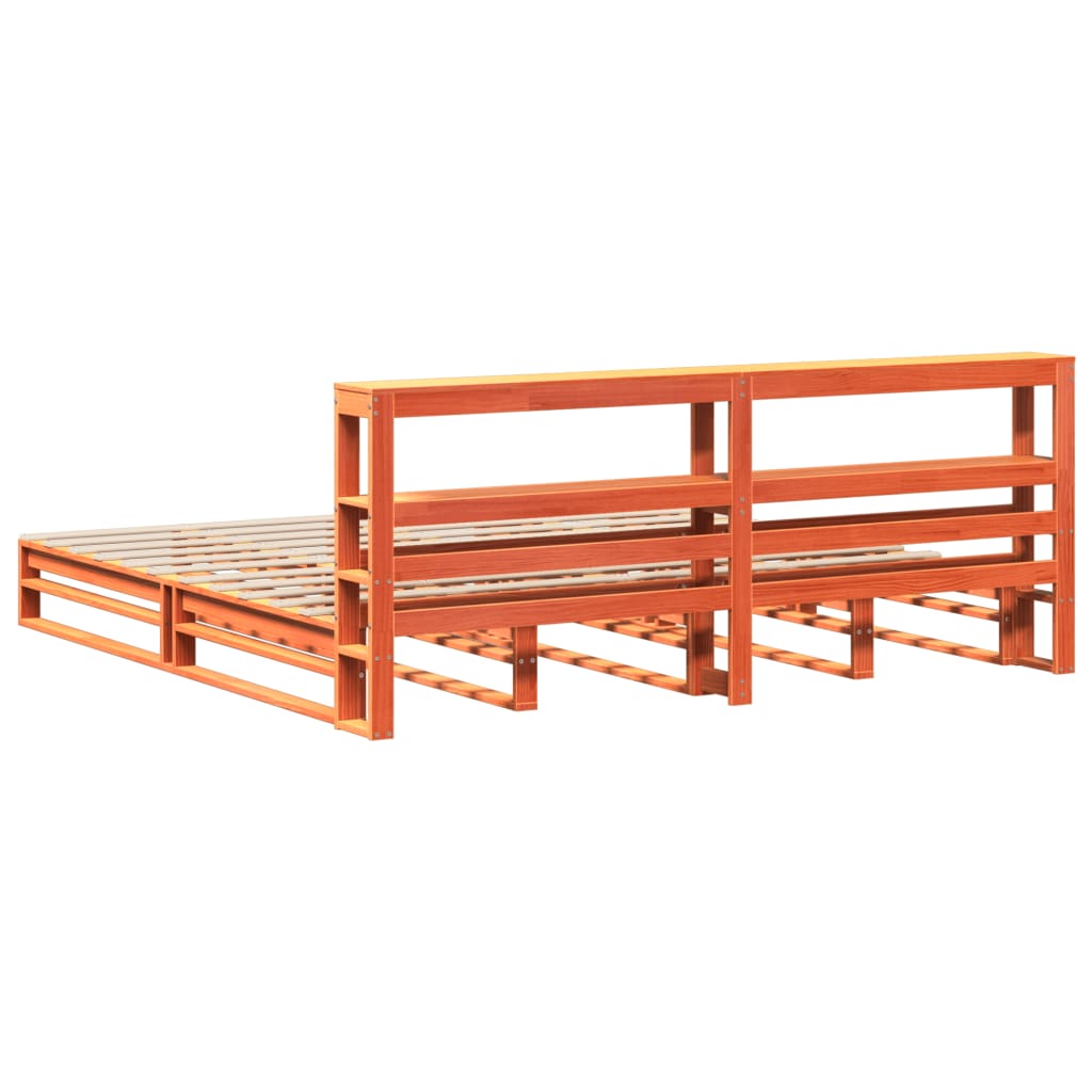 Bedframe zonder matras massief grenenhout wasbruin 180x200 cm is nu te koop bij PeponiXL, paradijselijk wonen!