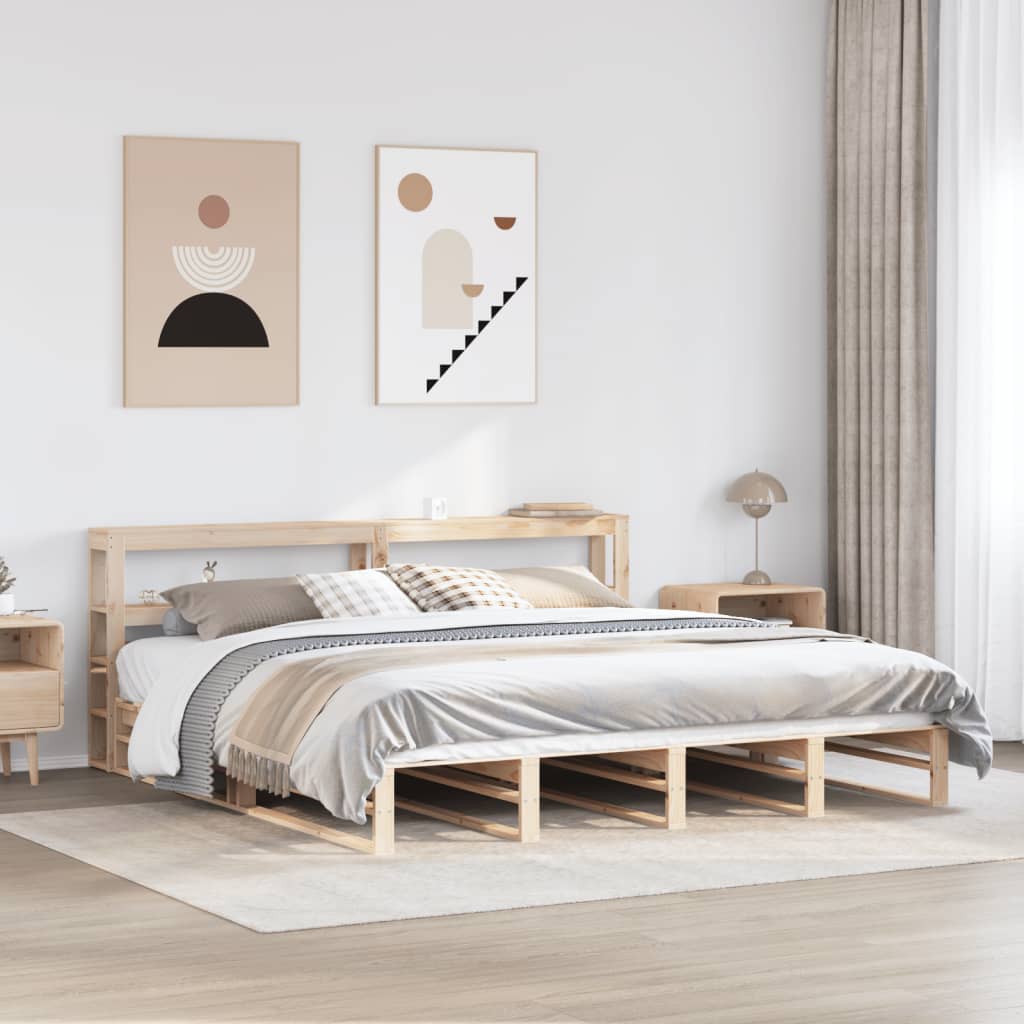 Bedframe zonder matras massief grenenhout 200x200 cm is nu te koop bij PeponiXL, paradijselijk wonen!