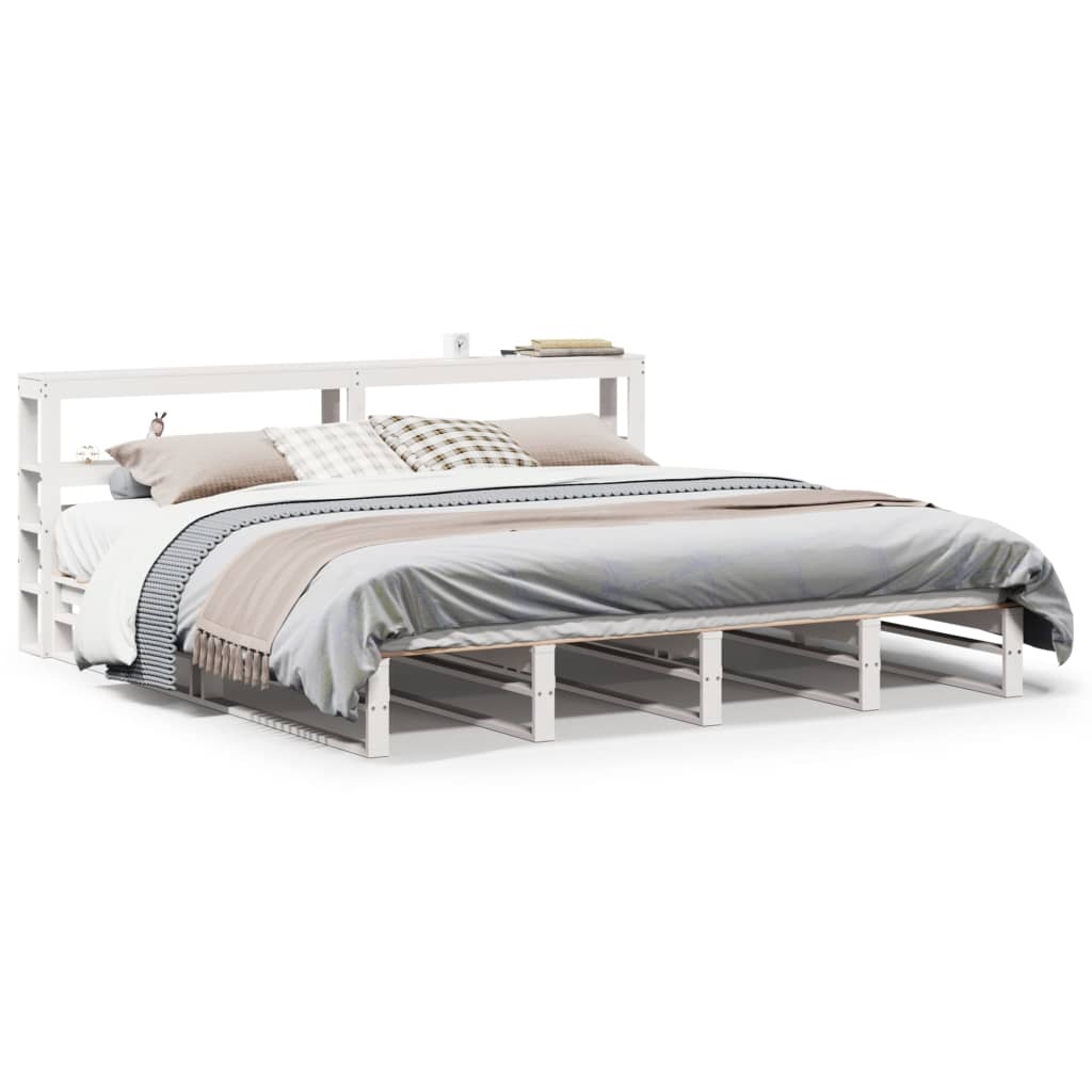 Bedframe zonder matras massief grenenhout wit 200x200 cm is nu te koop bij PeponiXL, paradijselijk wonen!