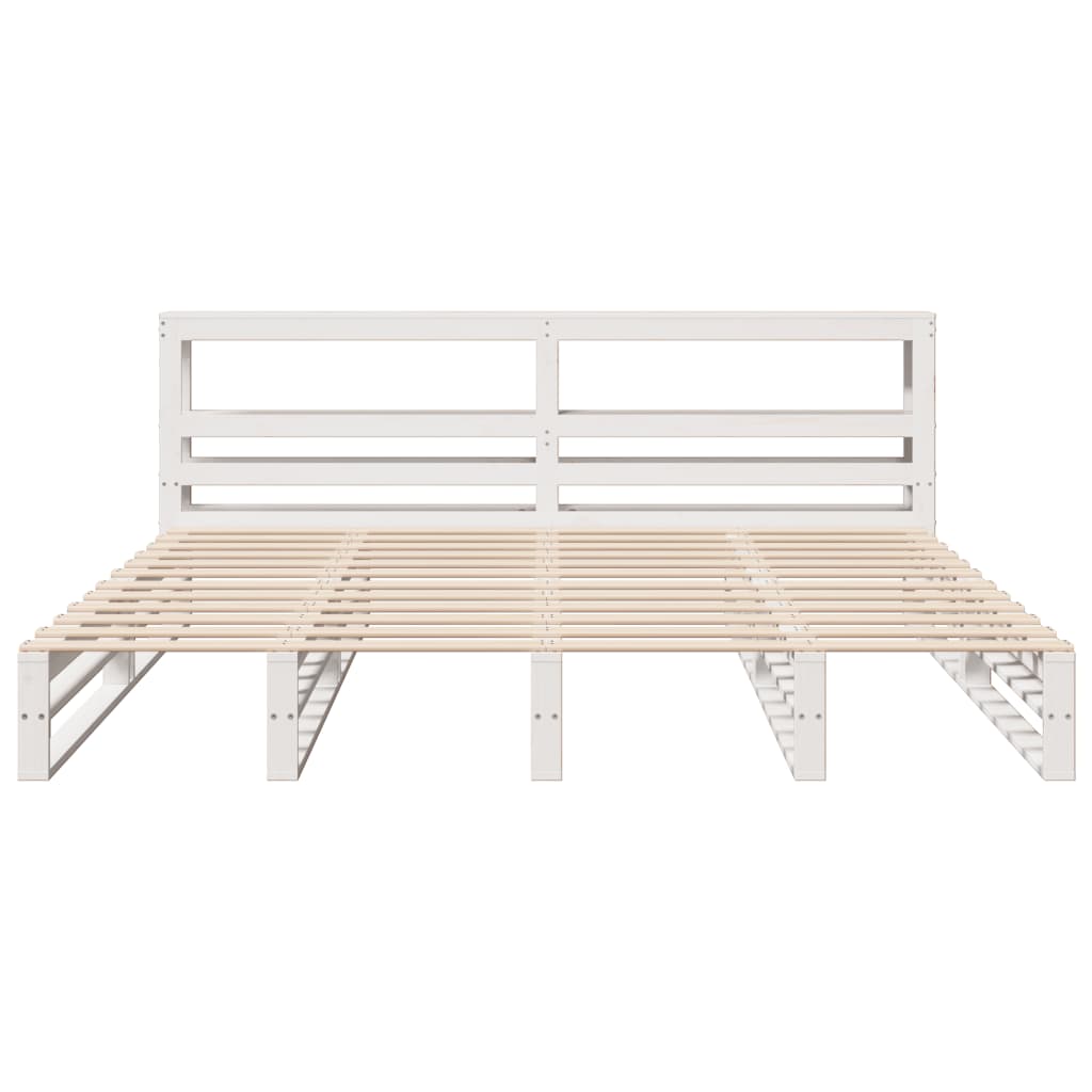 Bedframe zonder matras massief grenenhout wit 200x200 cm is nu te koop bij PeponiXL, paradijselijk wonen!