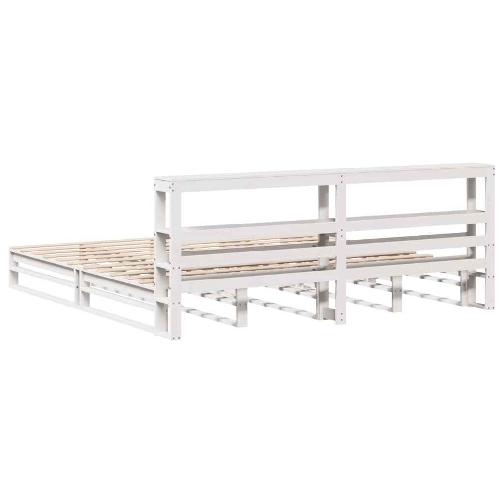 Bedframe zonder matras massief grenenhout wit 200x200 cm is nu te koop bij PeponiXL, paradijselijk wonen!