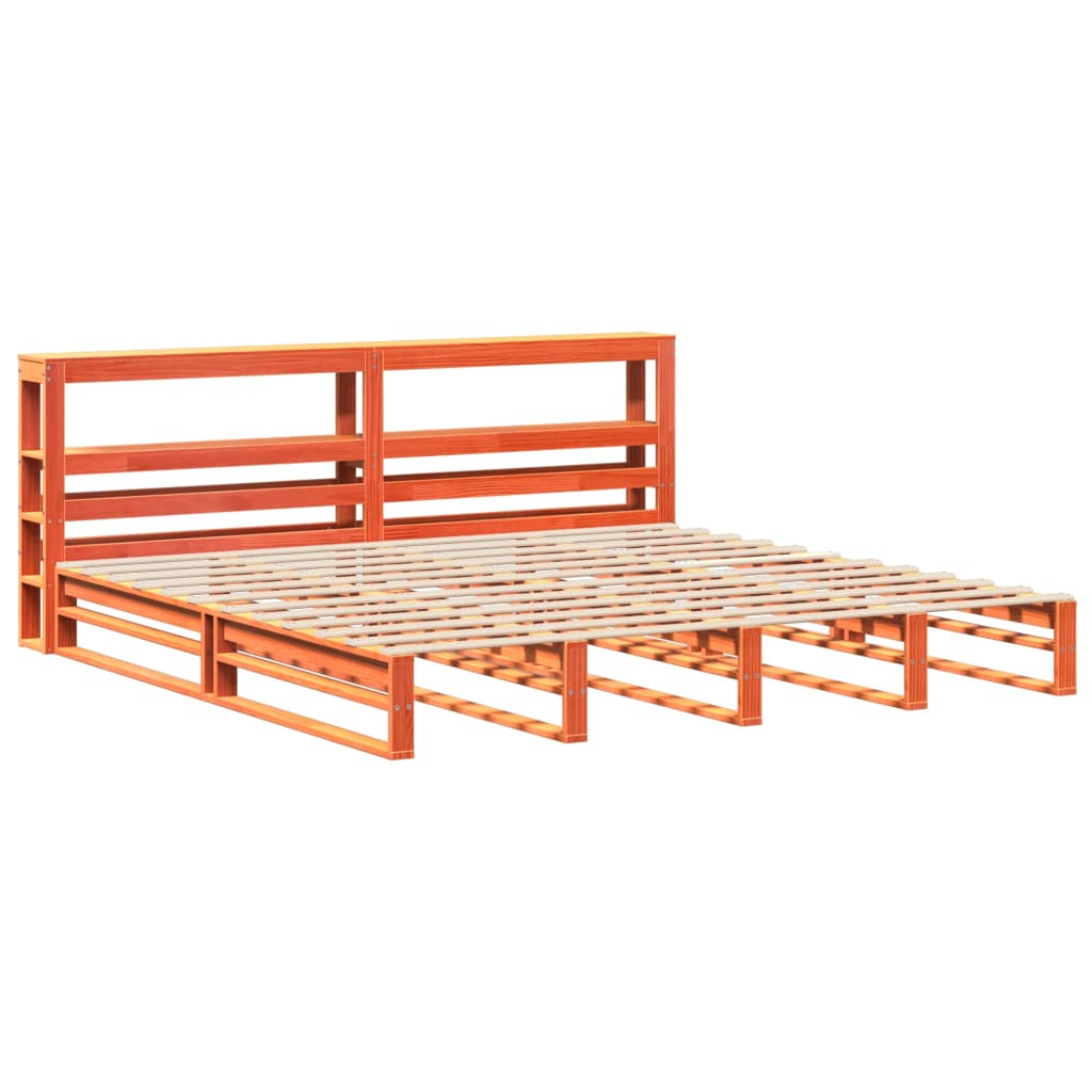 Bedframe zonder matras massief grenenhout wasbruin 200x200 cm is nu te koop bij PeponiXL, paradijselijk wonen!