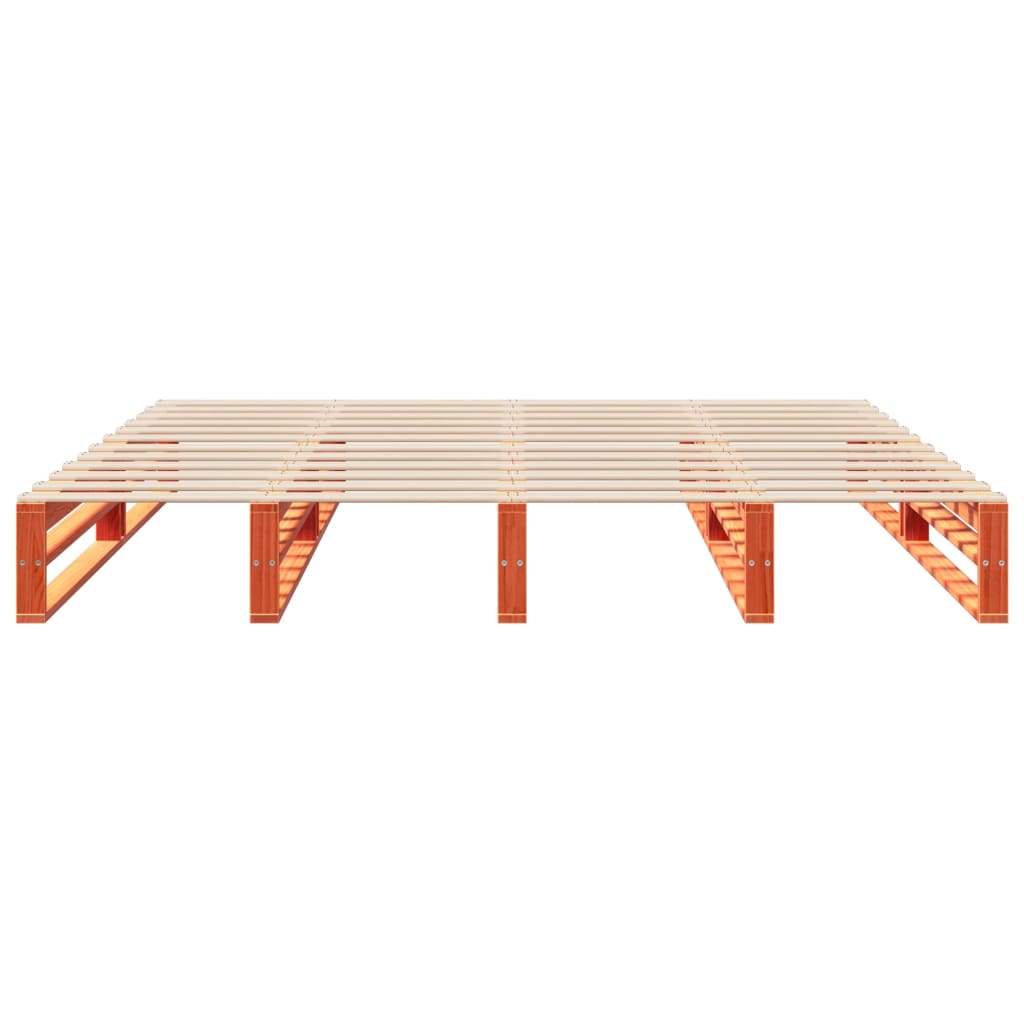 Bedframe zonder matras massief grenenhout wasbruin 200x200 cm is nu te koop bij PeponiXL, paradijselijk wonen!