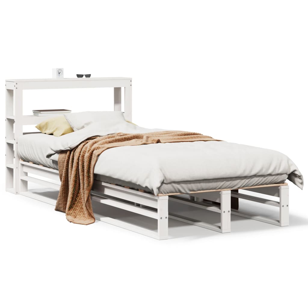 Bedframe zonder matras massief grenenhout wit 75x190 cm is nu te koop bij PeponiXL, paradijselijk wonen!