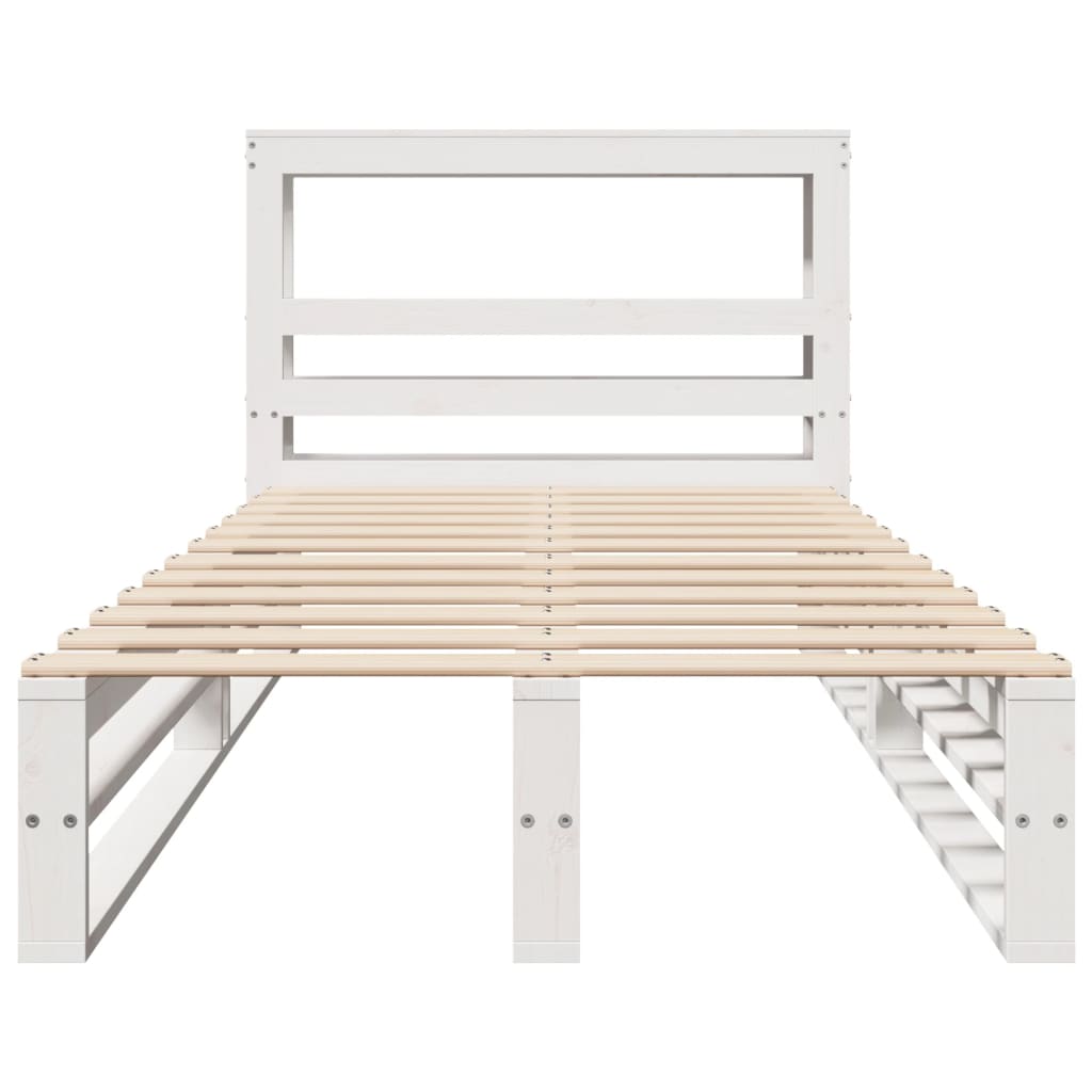 Bedframe zonder matras massief grenenhout wit 75x190 cm is nu te koop bij PeponiXL, paradijselijk wonen!