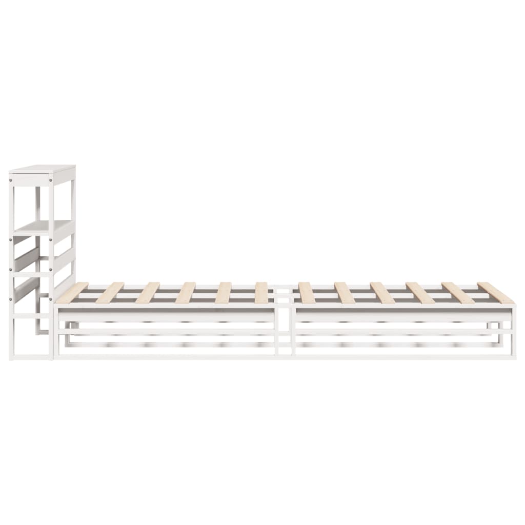 Bedframe zonder matras massief grenenhout wit 75x190 cm is nu te koop bij PeponiXL, paradijselijk wonen!