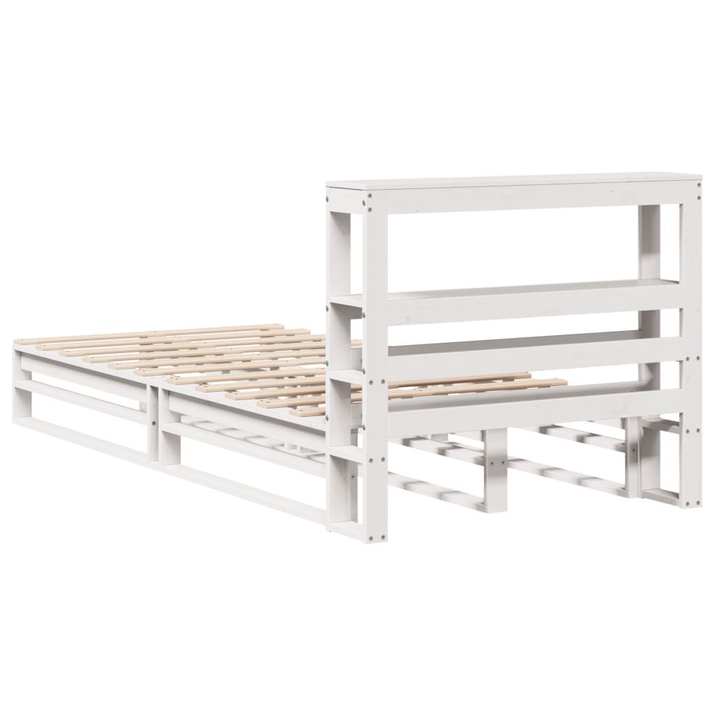Bedframe zonder matras massief grenenhout wit 75x190 cm is nu te koop bij PeponiXL, paradijselijk wonen!