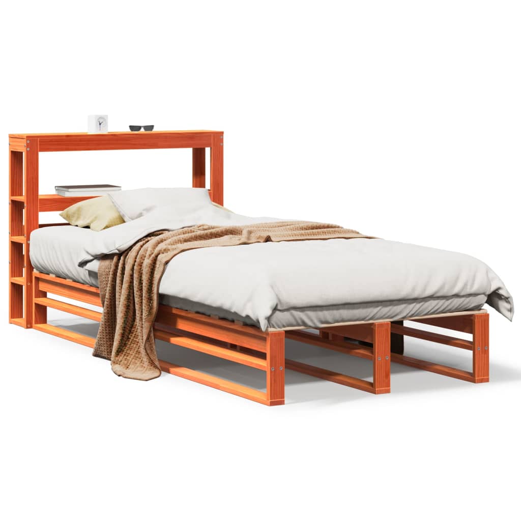 Bedframe zonder matras massief grenenhout wasbruin 75x190 cm is nu te koop bij PeponiXL, paradijselijk wonen!