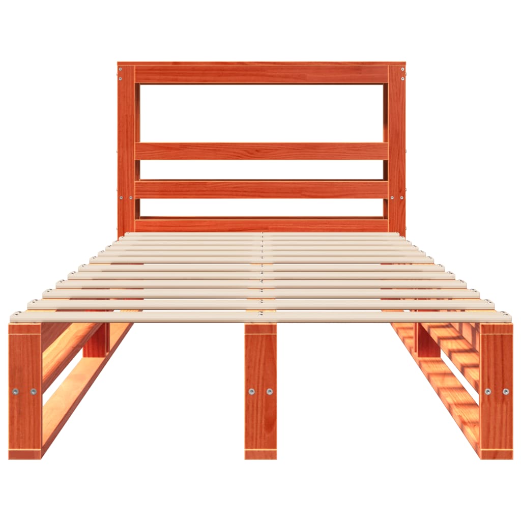 Bedframe zonder matras massief grenenhout wasbruin 75x190 cm is nu te koop bij PeponiXL, paradijselijk wonen!
