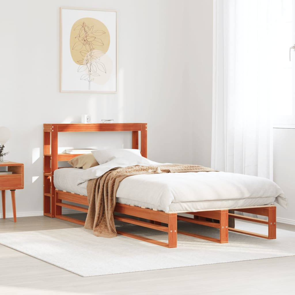 Bedframe zonder matras massief grenenhout wasbruin 75x190 cm is nu te koop bij PeponiXL, paradijselijk wonen!